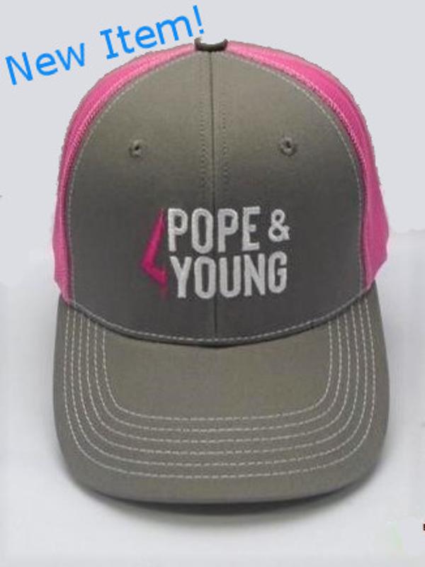
    Pope & Young Charcoal & Pink Cap