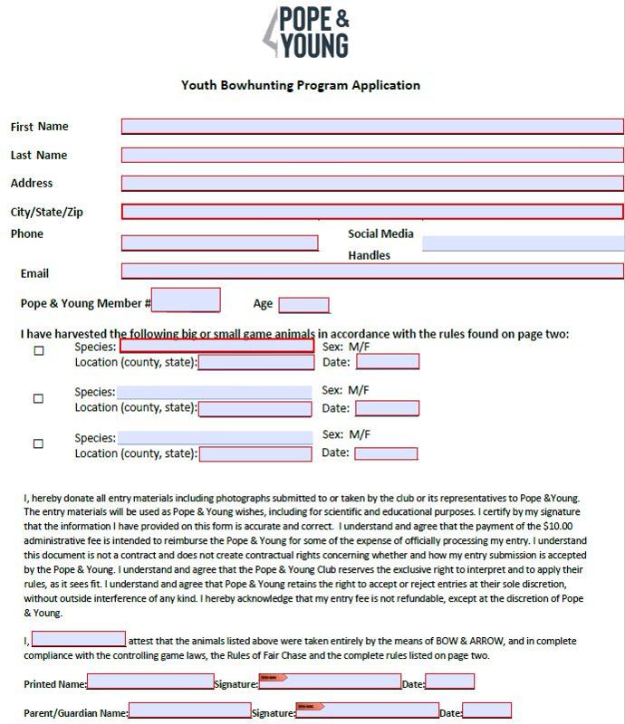 
Youth Bowhunting Program Application Fee & a Lifetime Pope & Young Youth Membership